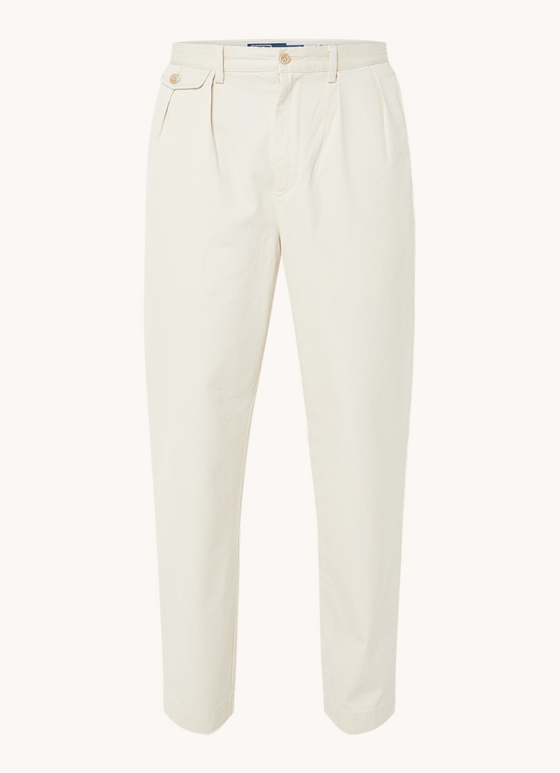 Ralph Lauren Straight fit cropped chino met plooidetail - voorkant 4 winter cream / creme