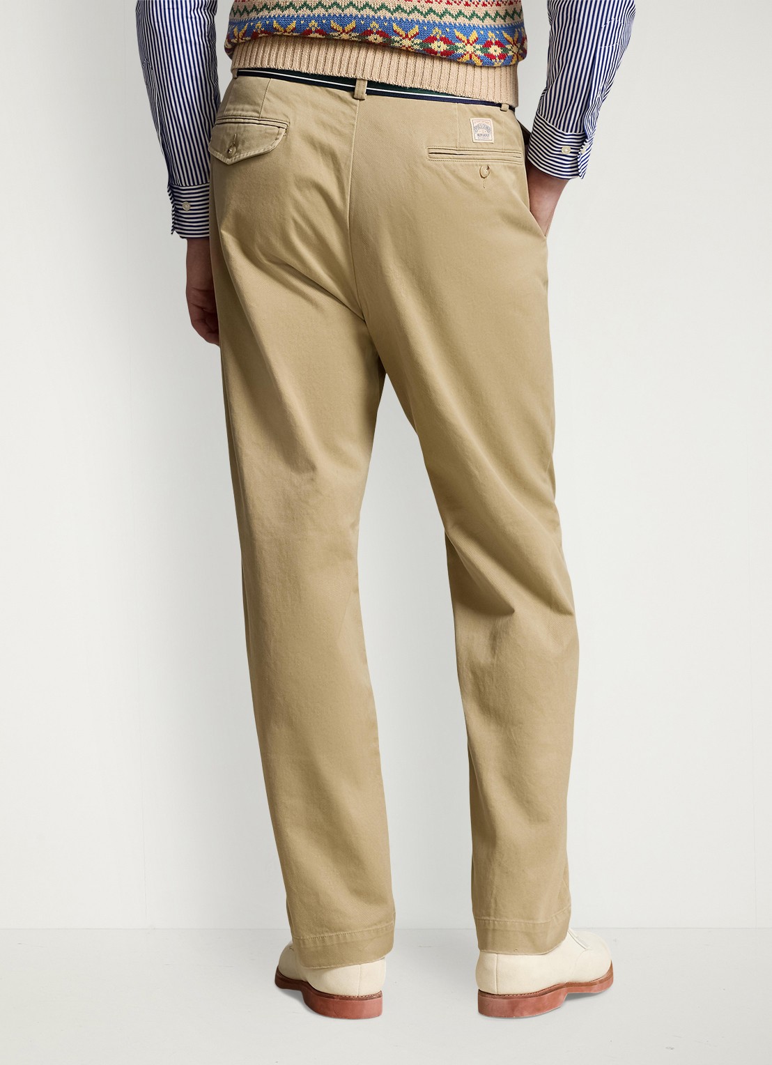 Ralph Lauren Straight fit cropped chino met plooidetail - achterkant 5 rl khaki / khaki