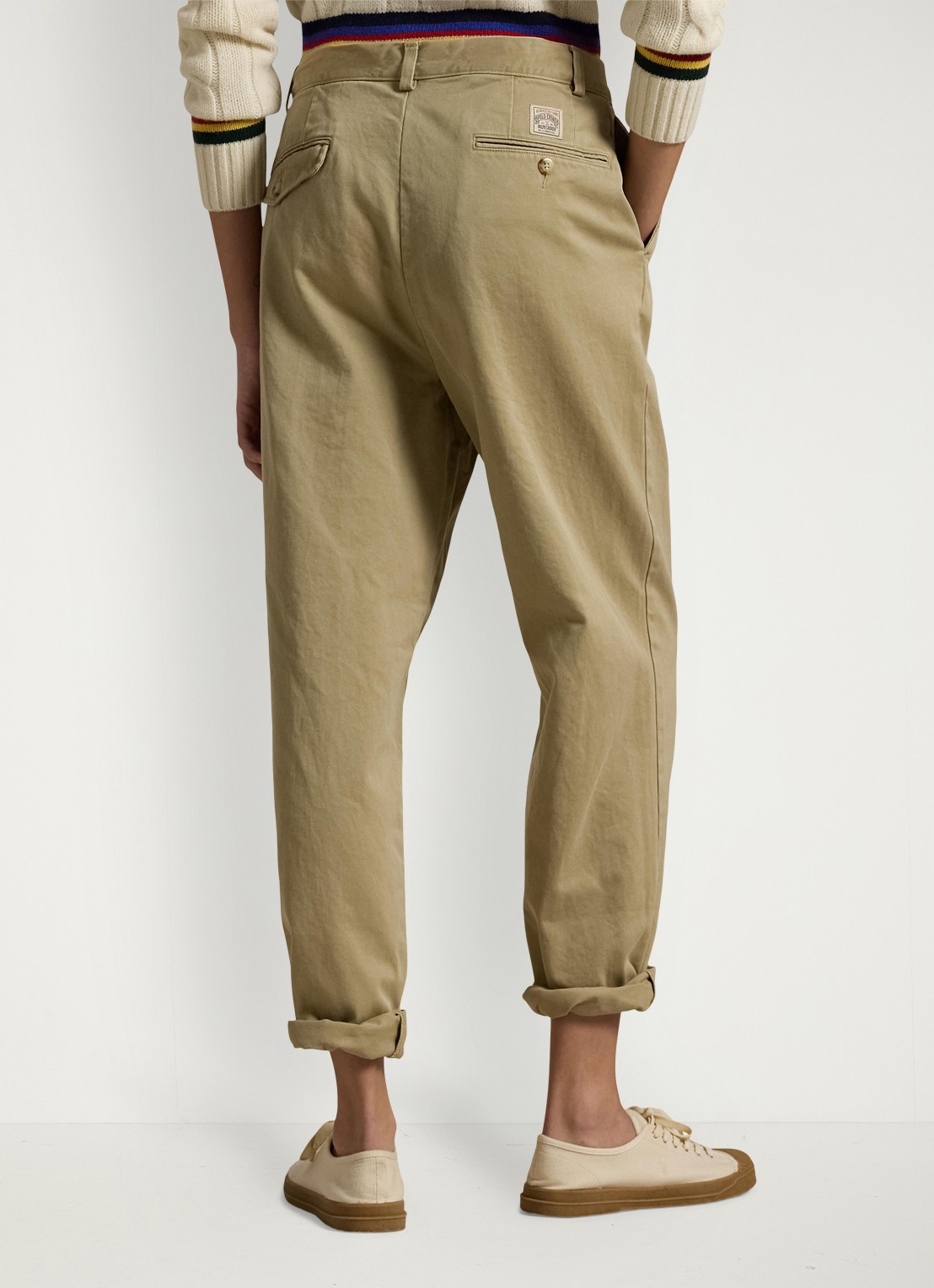 Ralph Lauren Straight fit cropped chino met plooidetail - detail 8 rl khaki / khaki