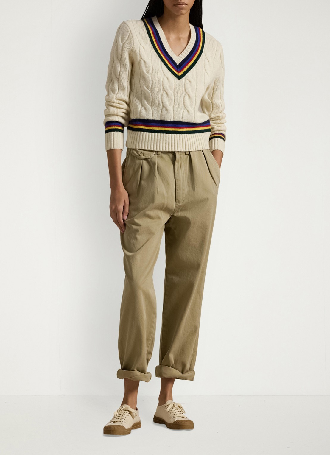 Ralph Lauren Straight fit cropped chino met plooidetail - detail 10 rl khaki / khaki