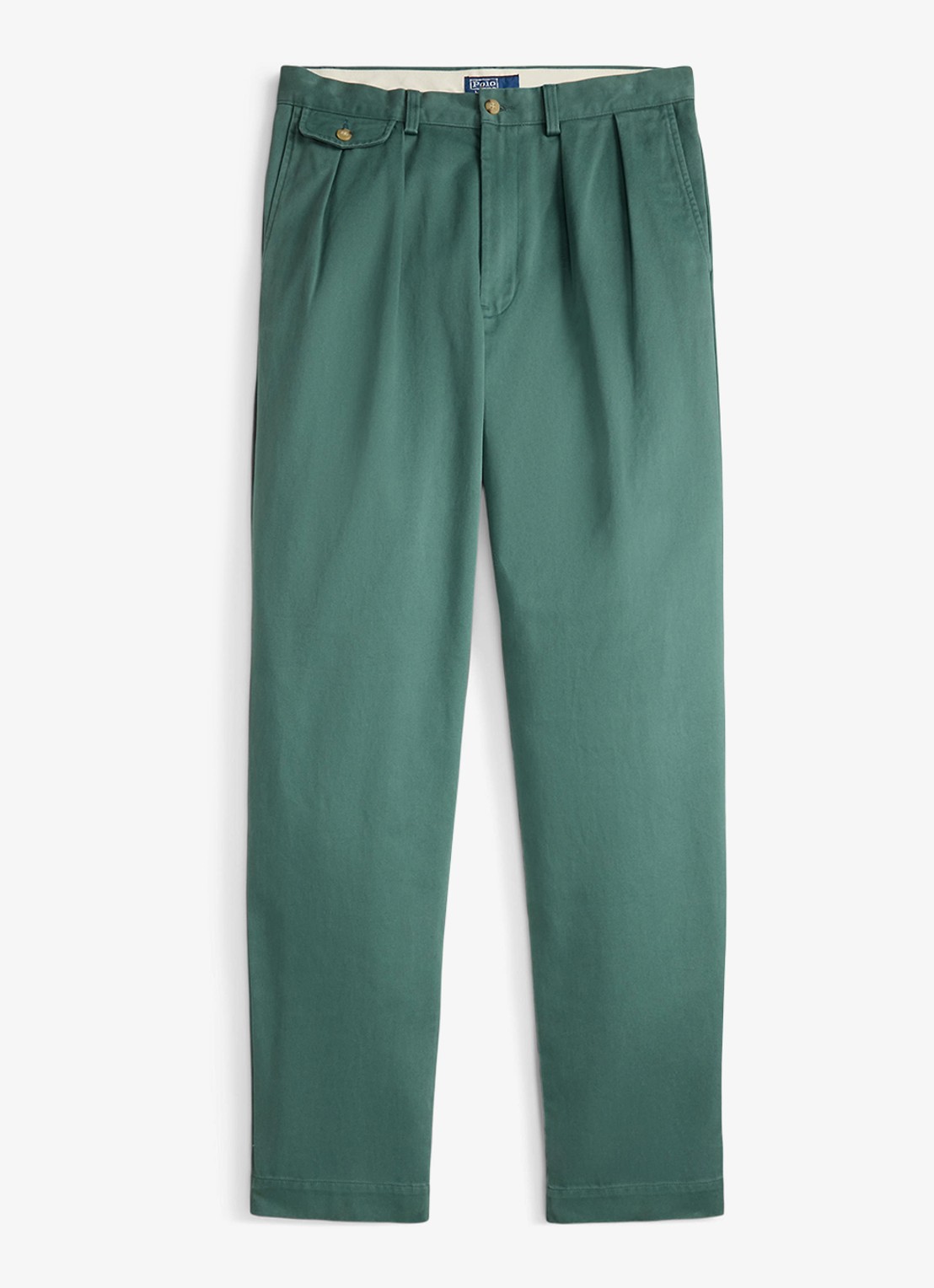 Ralph Lauren Straight fit cropped chino met plooidetail - voorkant 2 groen