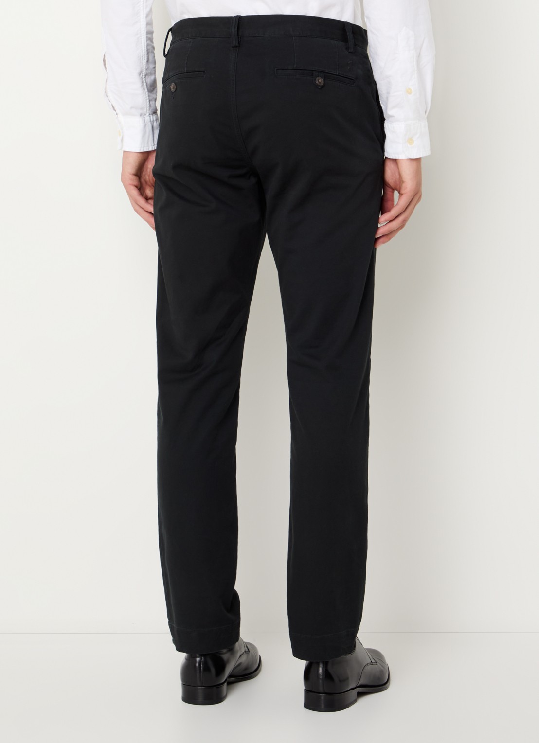 Ralph Lauren Straight fit gewassen chino met stretch - achterkant 5 polo black / zwart