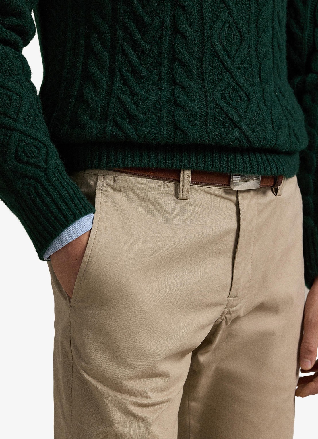 Ralph Lauren Straight fit gewassen chino met stretch - detail 3 khaki tan / beige