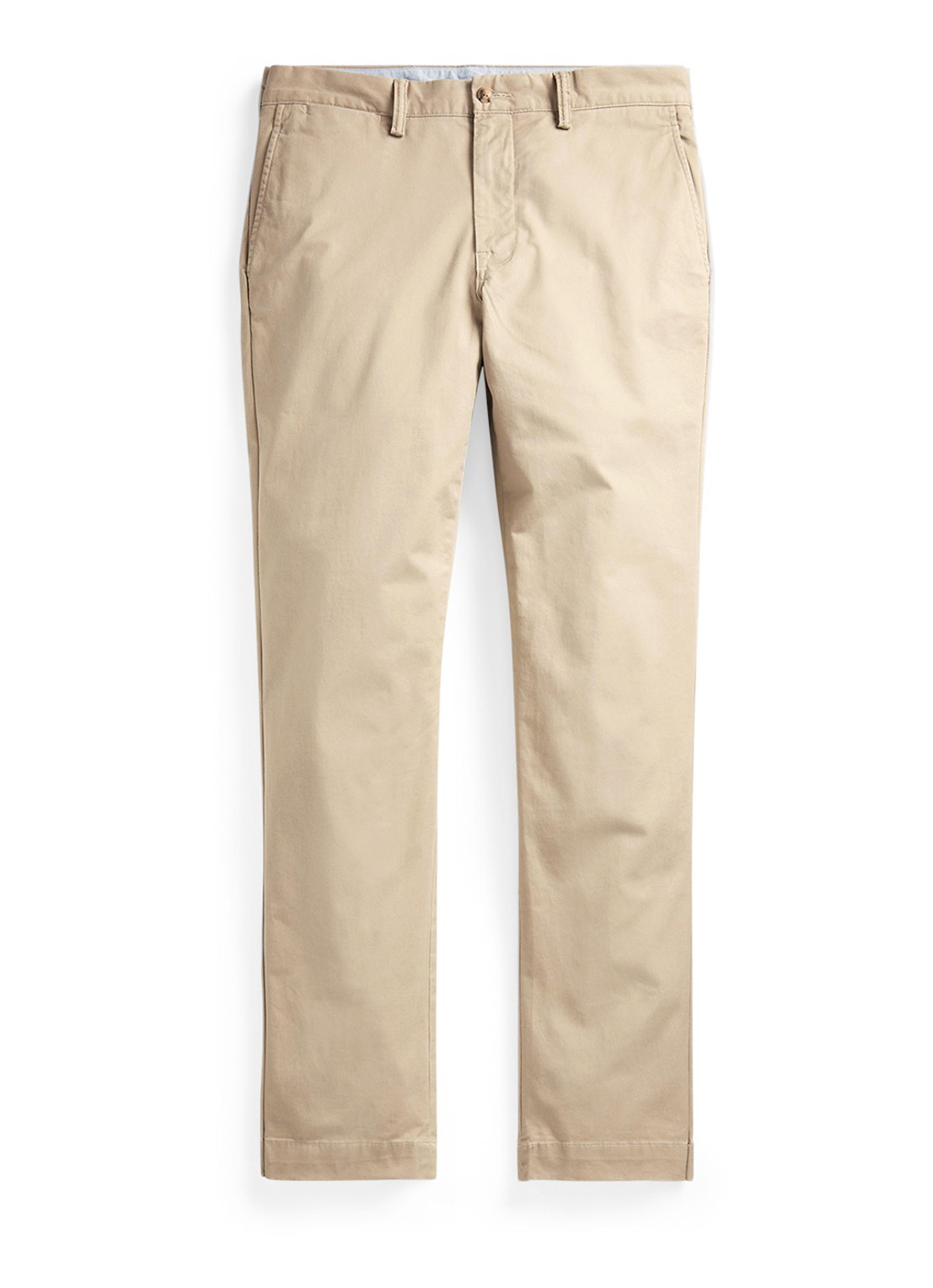 Ralph Lauren Straight fit gewassen chino met stretch - voorkant 4 khaki tan / beige