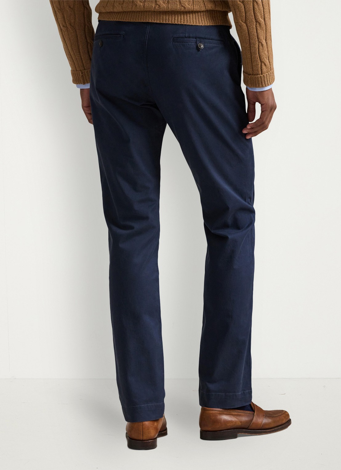 Ralph Lauren Straight fit gewassen chino met stretch - achterkant 4 nautical ink / blauw