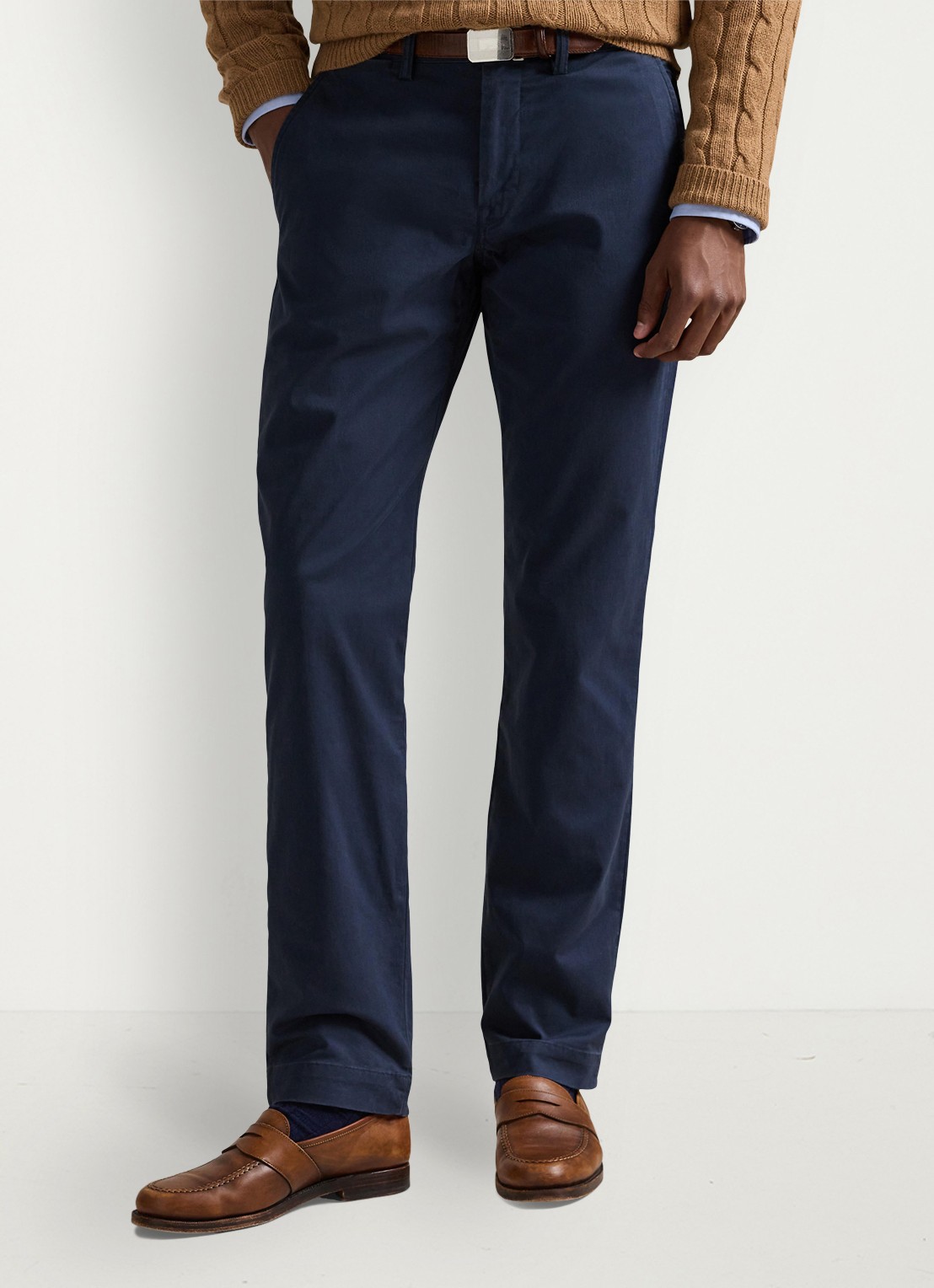 Ralph Lauren Straight fit gewassen chino met stretch - detail nautical ink / blauw