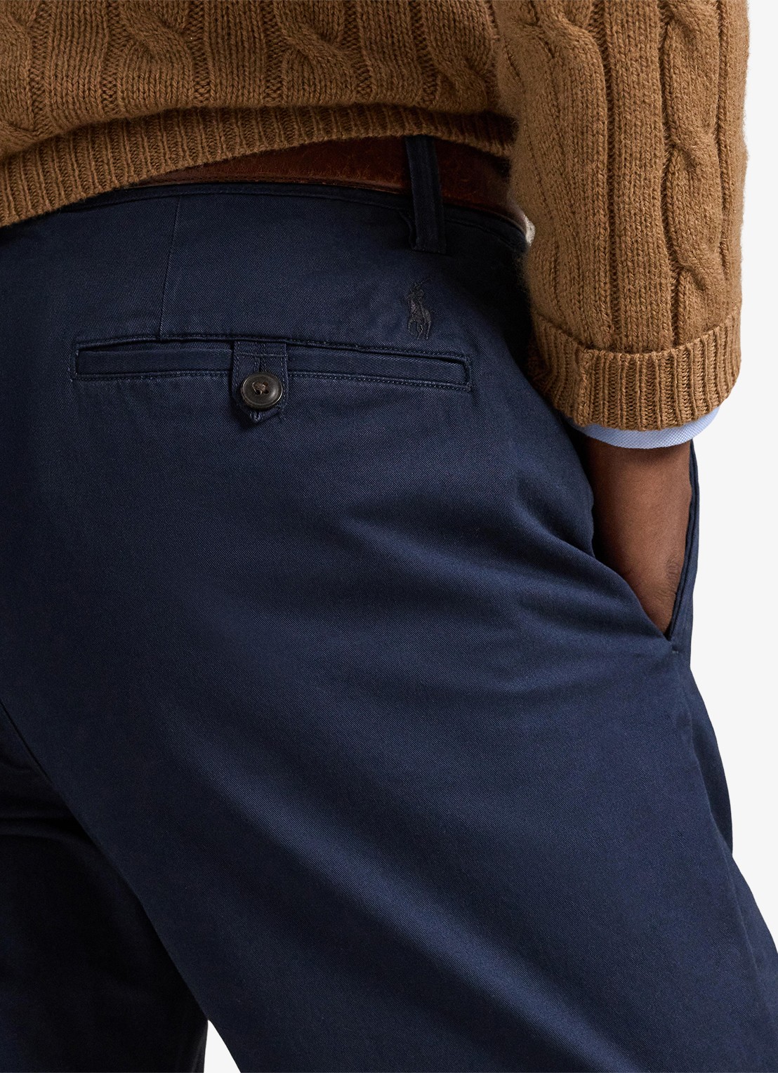 Ralph Lauren Straight fit gewassen chino met stretch - detail 2 nautical ink / blauw