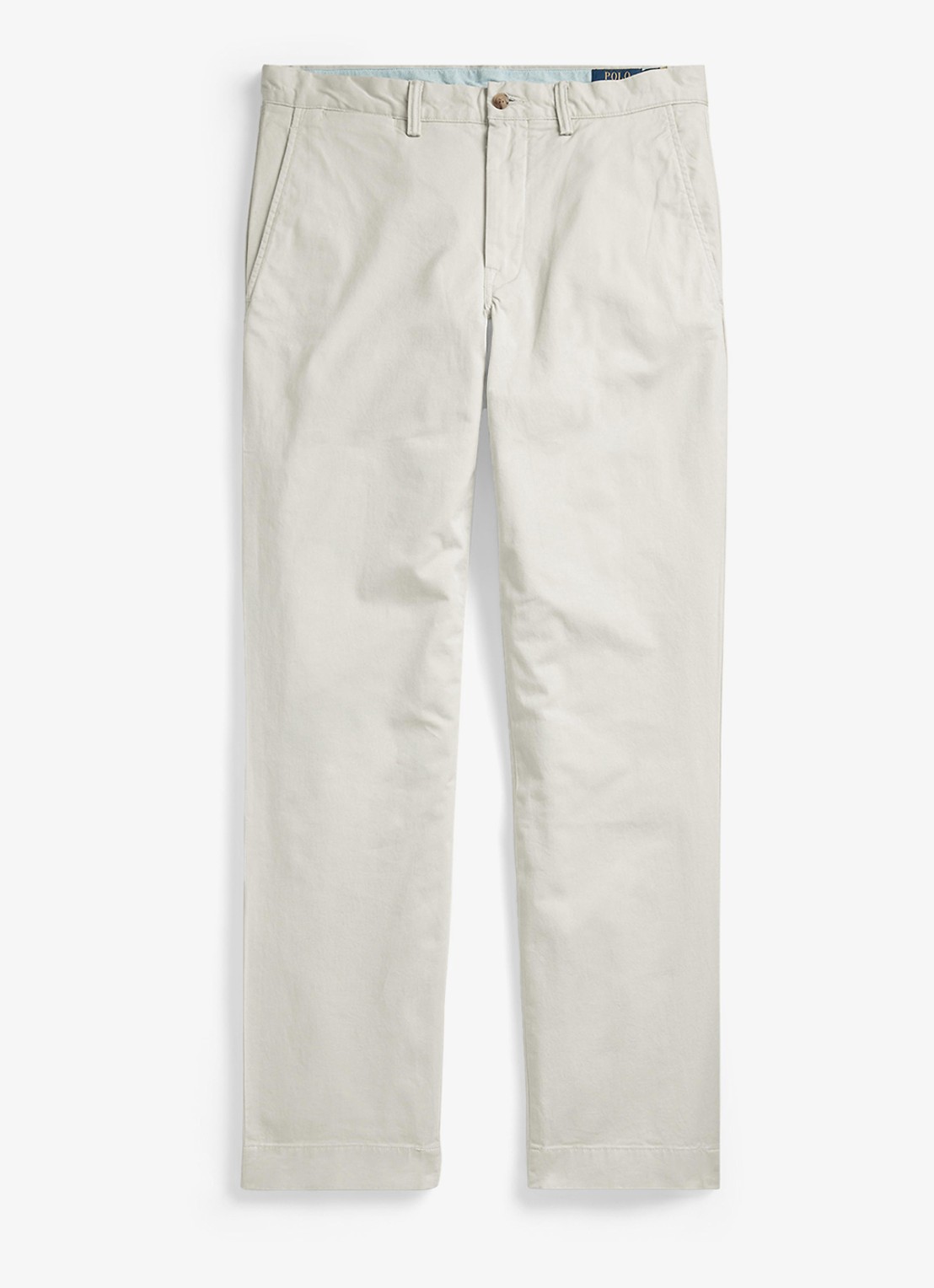 Ralph Lauren Straight fit gewassen chino met stretch - voorkant classic stone / beige