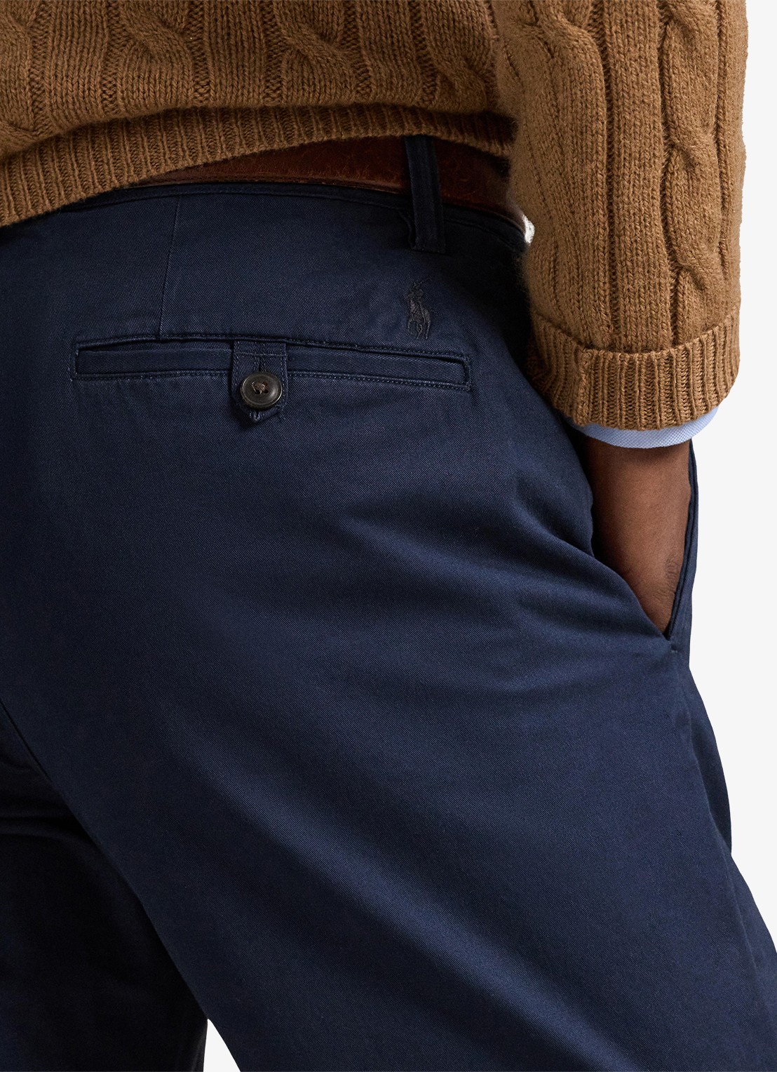 Ralph Lauren Straight fit gewassen chino met stretch - detail 3 nautical ink / blauw