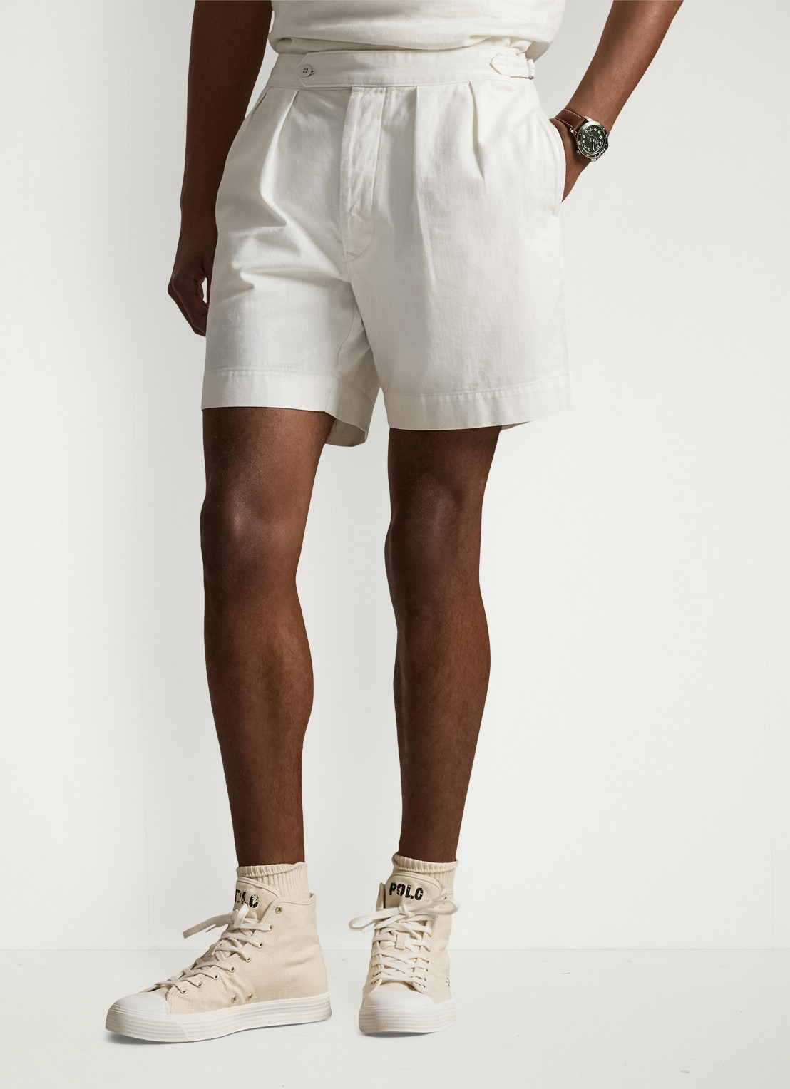 Ralph Lauren Straight fit korte broek met steekzakken - detail 3 deckwash white / wit