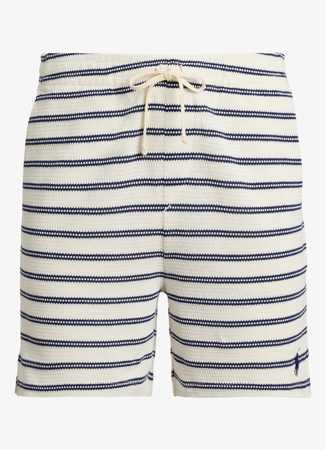 Ralph Lauren Straight fit korte broek met streepprint - voorkant 4 pale cream/newport navy-zyrs