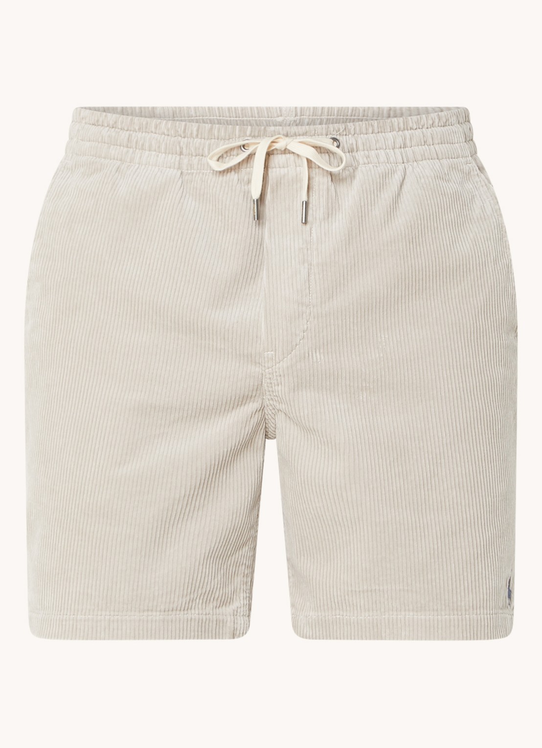 Ralph Lauren Straight fit korte broek van corduroy - voorkant 2 khaki stone / ivoor