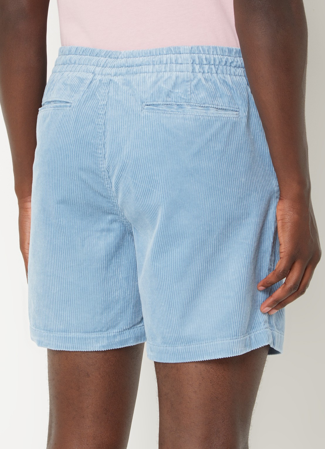 Ralph Lauren Straight fit korte broek van corduroy - achterkant blue note / lichtblauw