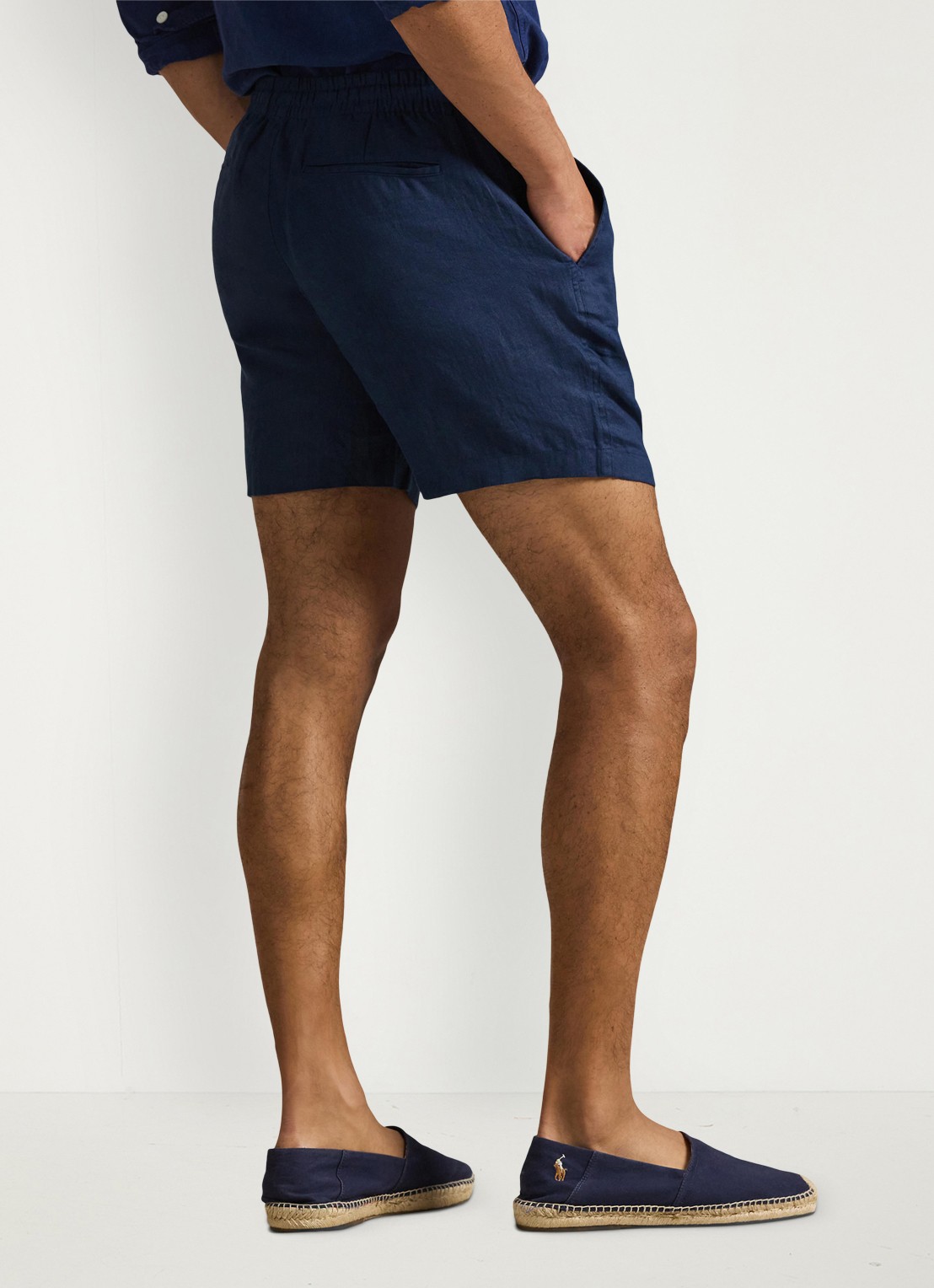 Ralph Lauren Straight fit korte broek van linnen - achterkant 5 newport navy