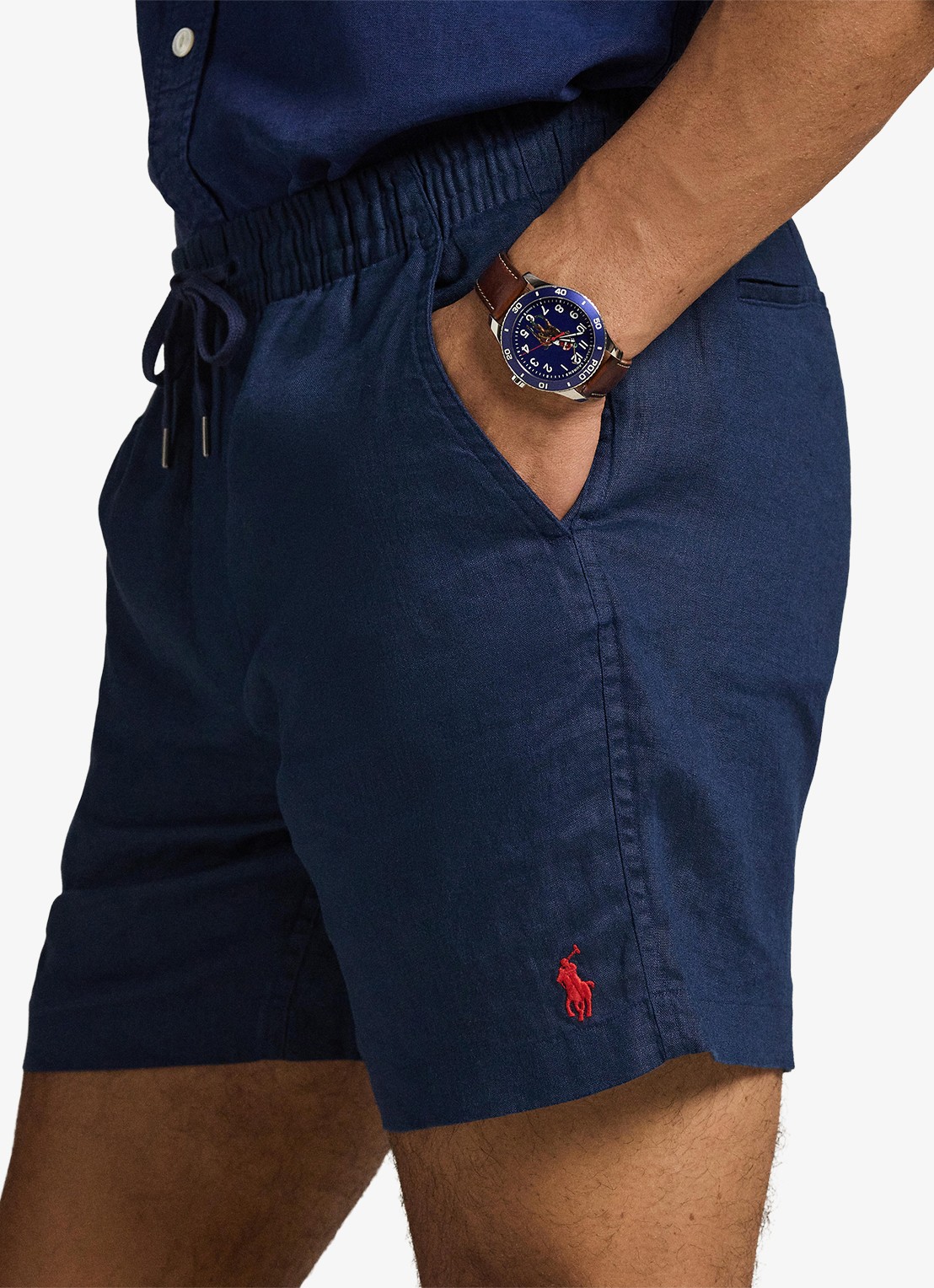 Ralph Lauren Straight fit korte broek van linnen - detail 2 newport navy