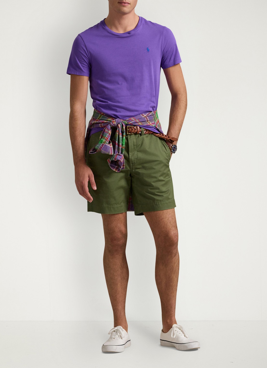 Ralph Lauren Straight fit korte chino met stretch - voorkant 2 garden trail