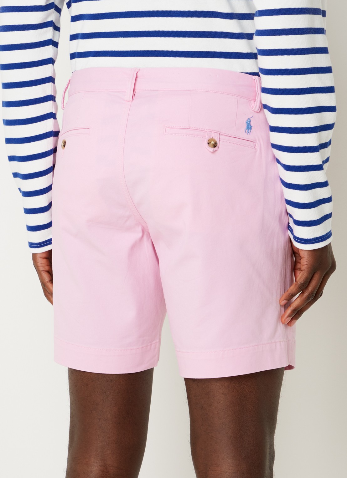 Ralph Lauren Straight fit korte chino met stretch - achterkant 4 carmel pink / roze