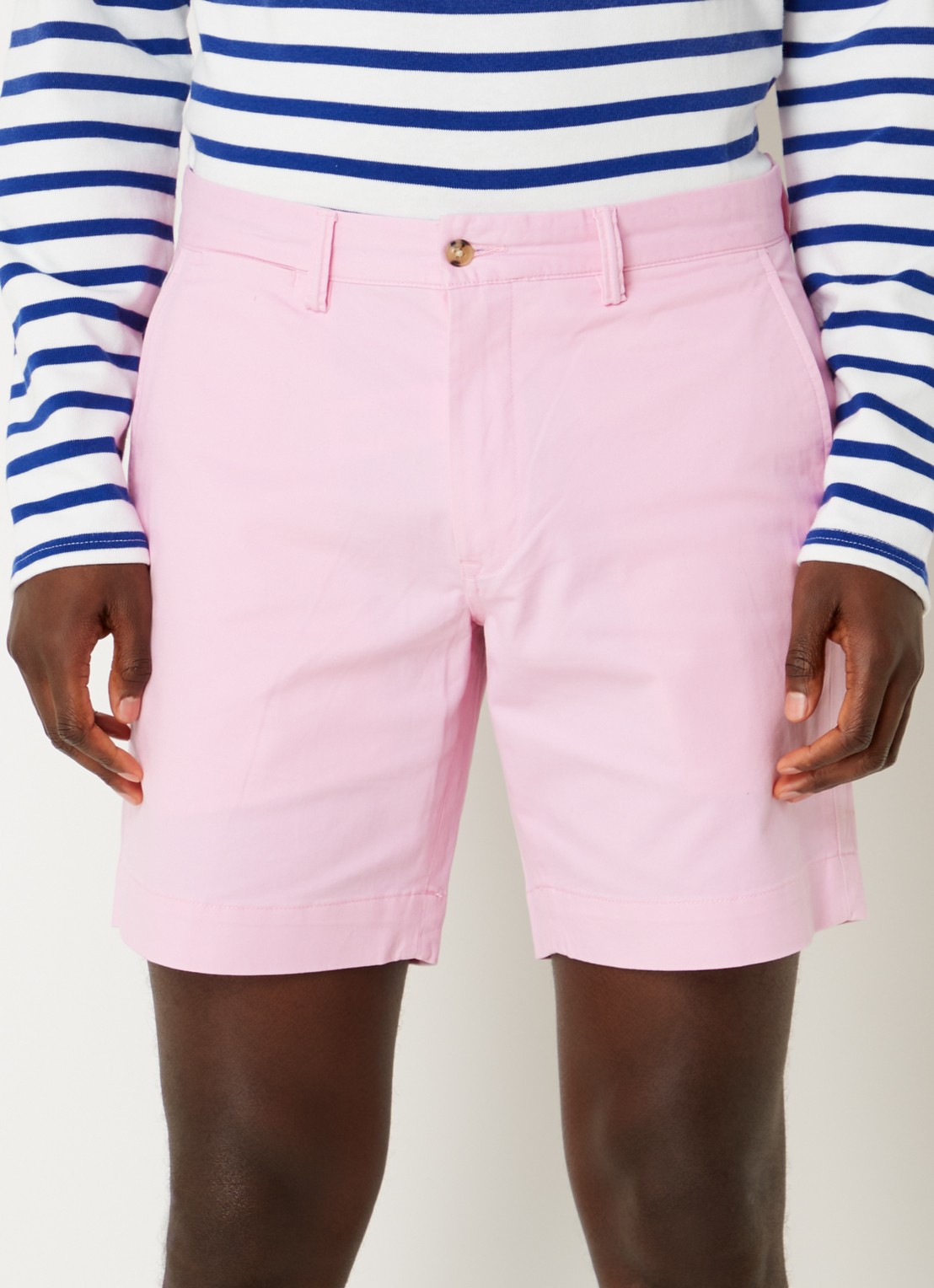 Ralph Lauren Straight fit korte chino met stretch - detail carmel pink / roze