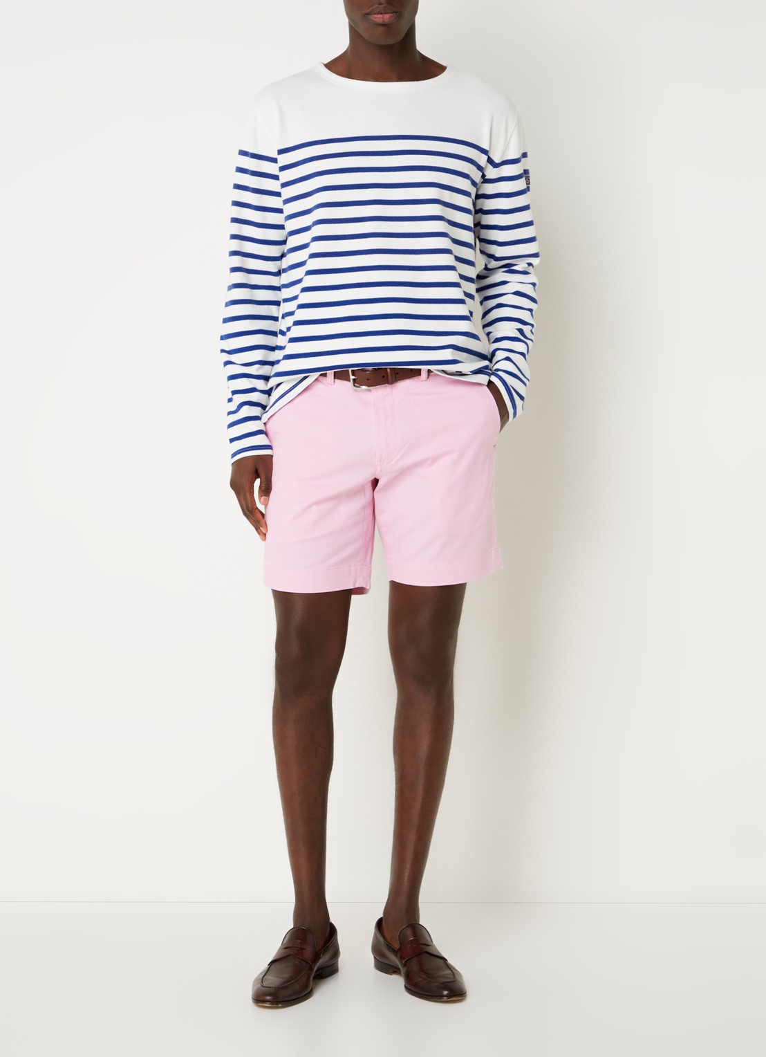 Ralph Lauren Straight fit korte chino met stretch - voorkant 3 carmel pink / roze