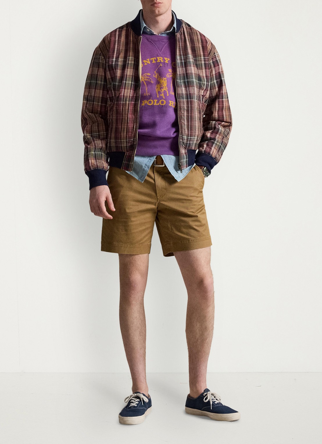 Ralph Lauren Straight fit korte chino met stretch - voorkant 3 sandsurf-24od