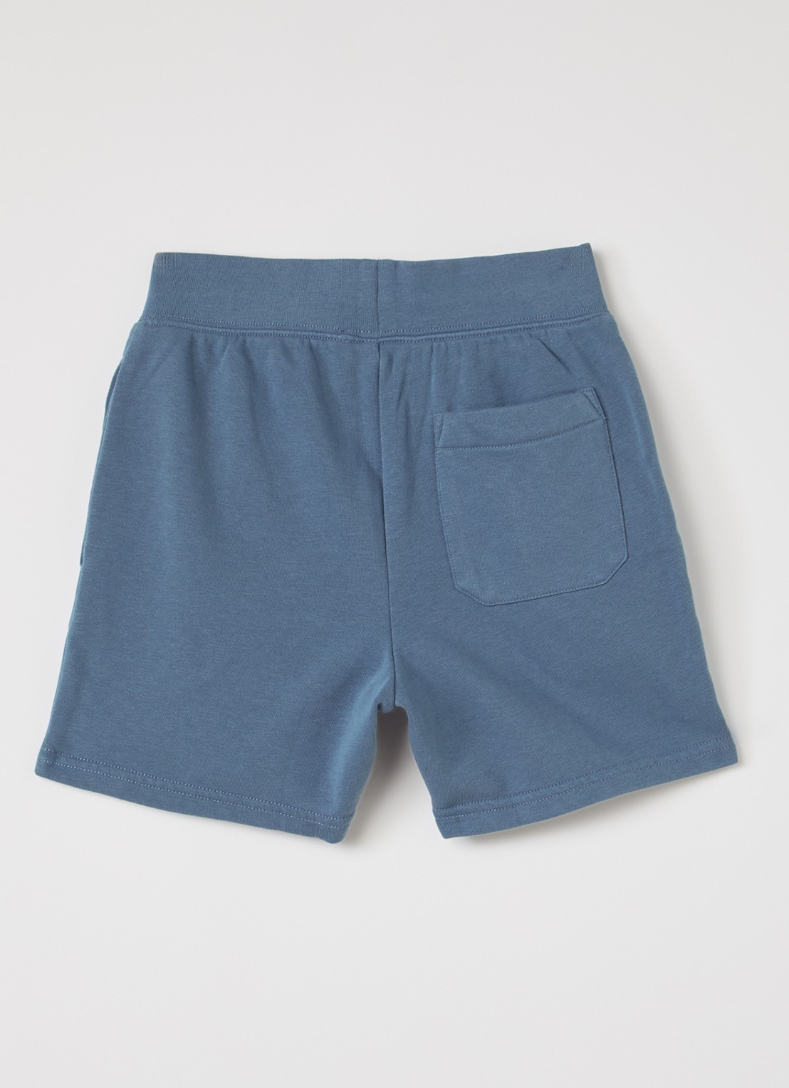 Ralph Lauren Straight fit korte jogginbroek met logoborduring - voorkant 3 staalblauw