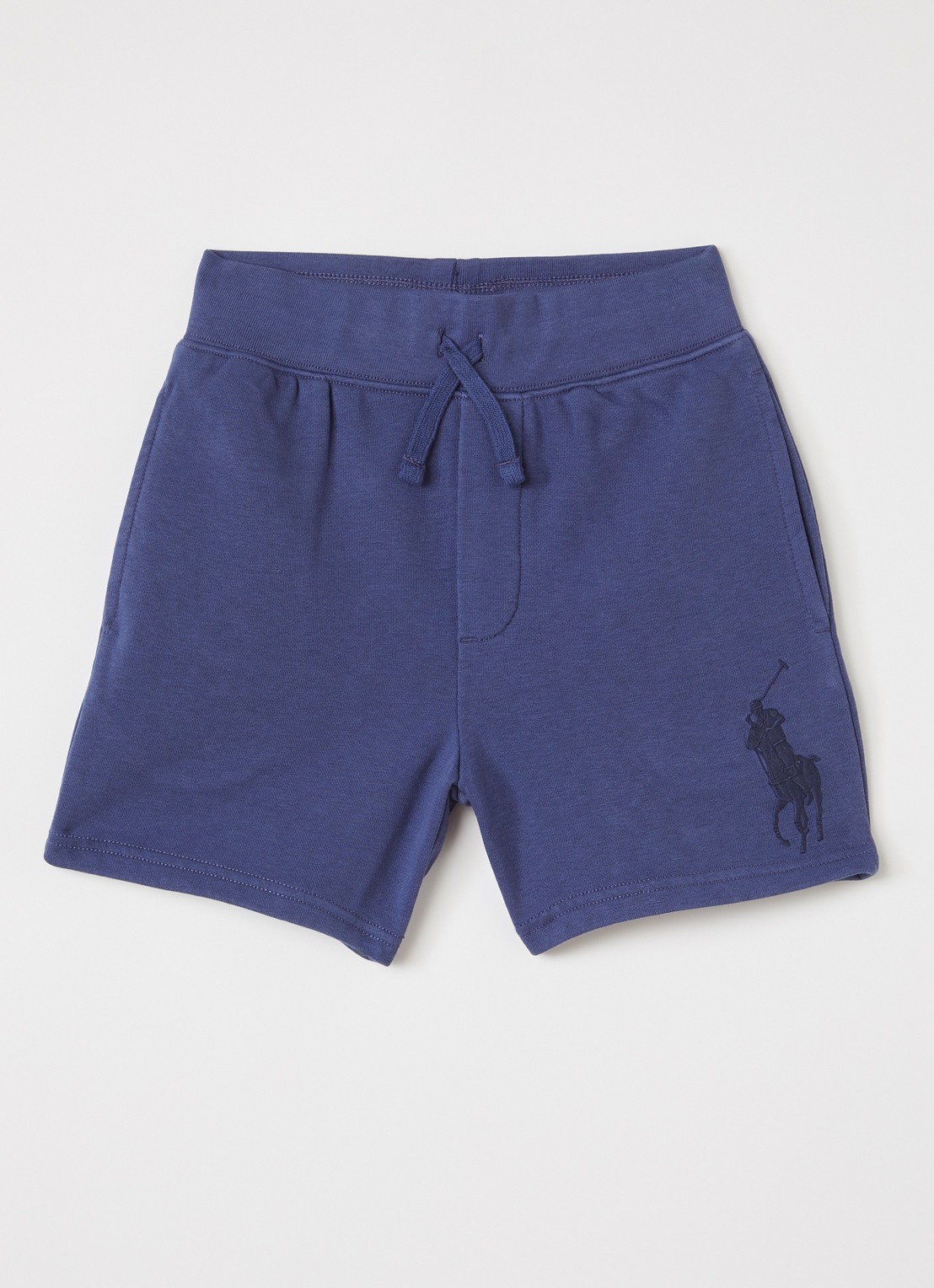Ralph Lauren Straight fit korte jogginbroek met logoborduring - voorkant 2 donkerblauw