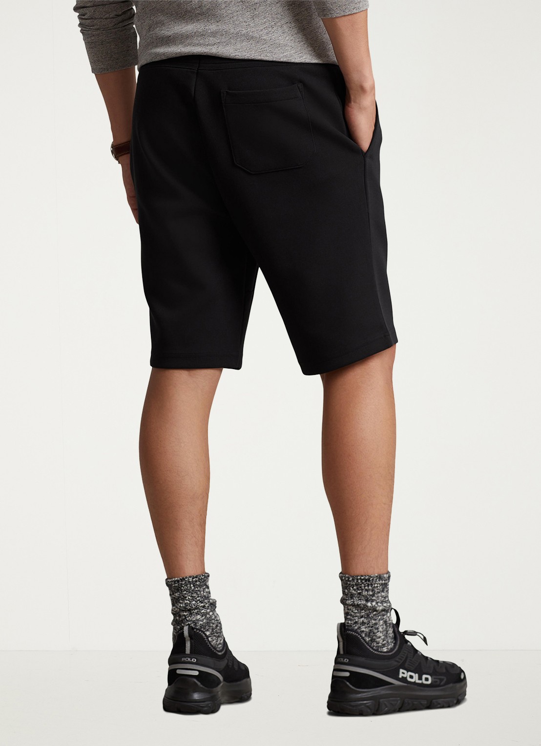 Ralph Lauren Straight fit korte joggingbroek met logo en steekzakken - achterkant 4 polo black / zwart