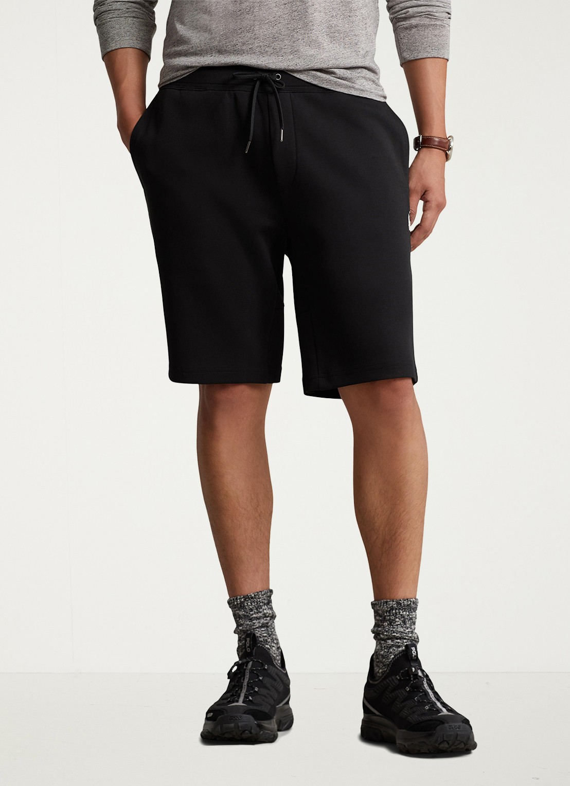Ralph Lauren Straight fit korte joggingbroek met logo en steekzakken - detail polo black / zwart