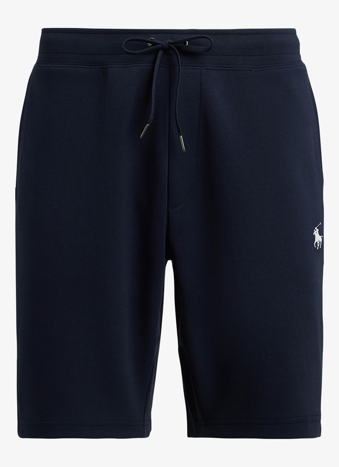 Ralph Lauren Straight fit korte joggingbroek met logo en steekzakken - voorkant donkerblauw