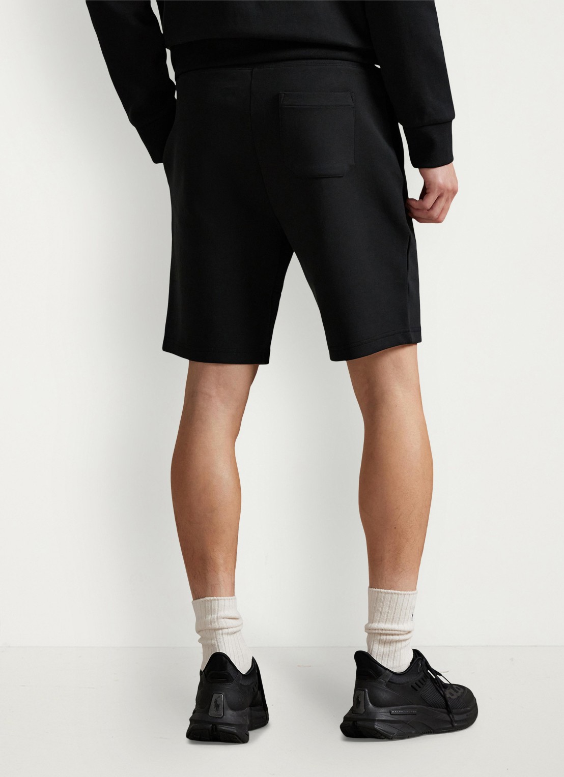 Ralph Lauren Straight fit korte joggingbroek met logo en steekzakken - achterkant 5 polo black / zwart