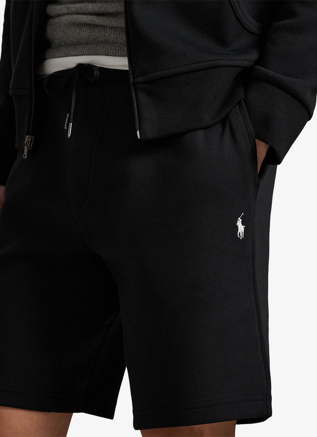 Ralph Lauren Straight fit korte joggingbroek met logo en steekzakken - detail 3 polo black / zwart