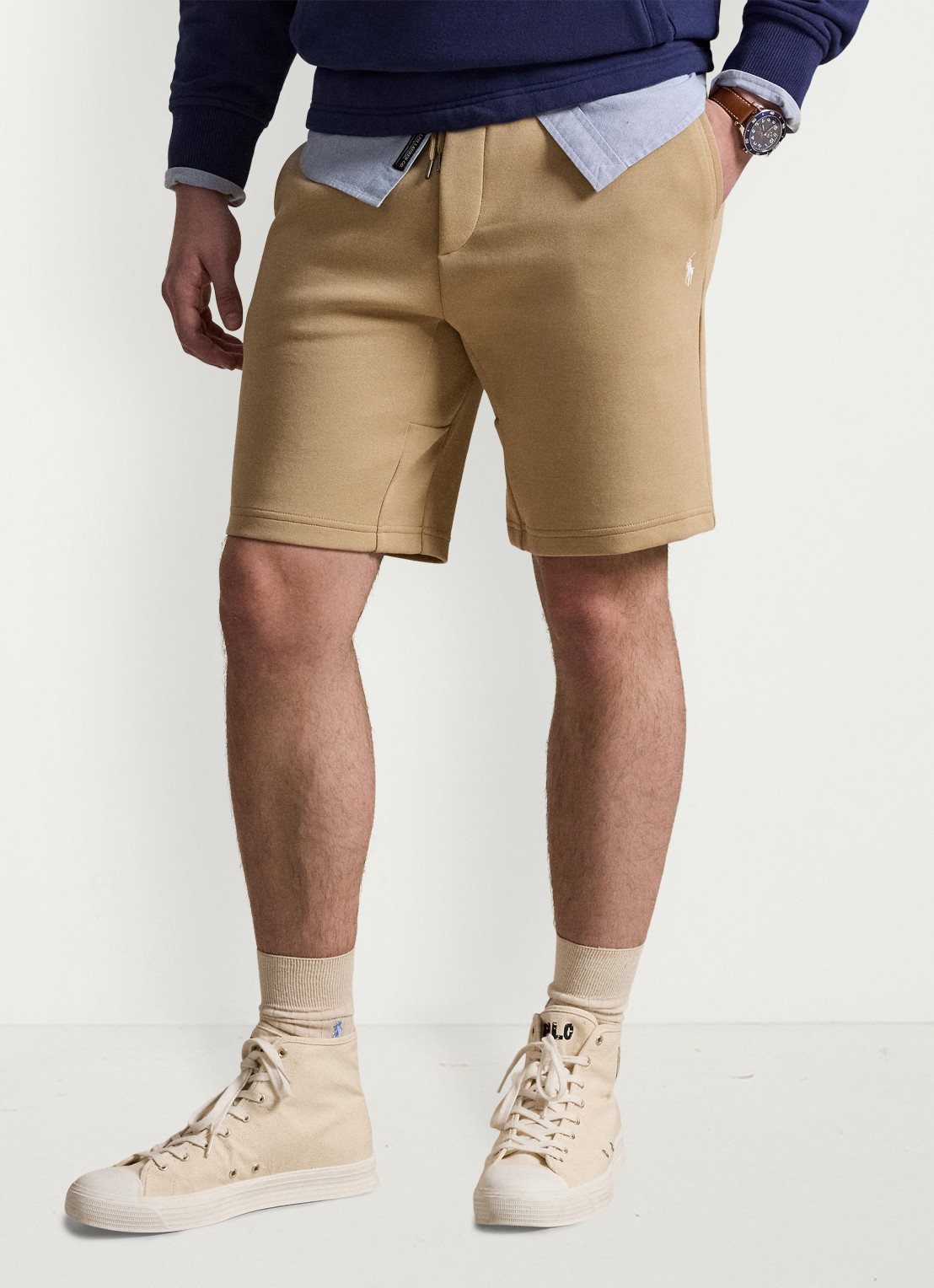 Ralph Lauren Straight fit korte joggingbroek met logo en steekzakken - detail 2 vintage khaki / khaki