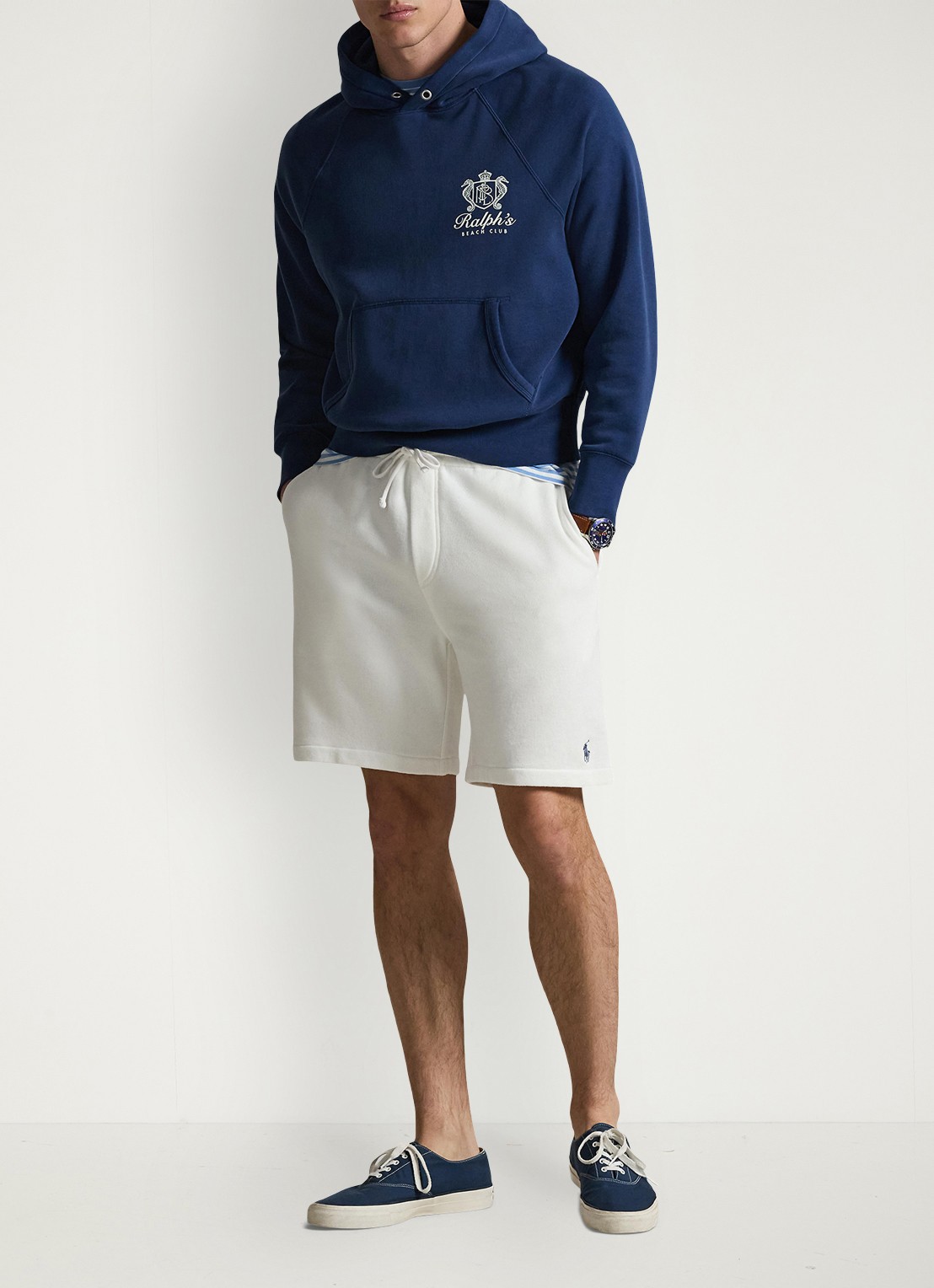 Ralph Lauren Straight fit korte joggingbroek met steekzakken - voorkant 5 white / wit