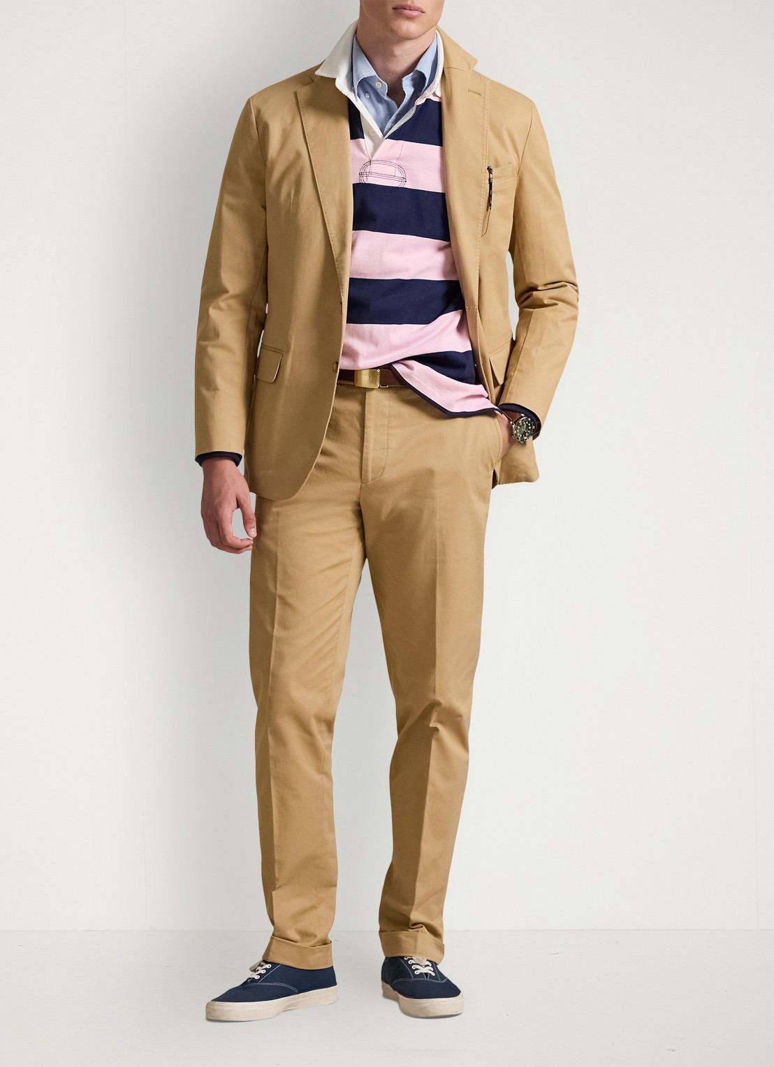 Ralph Lauren Straight fit pantalon met steekzakken - voorkant 4 monument tan / beige