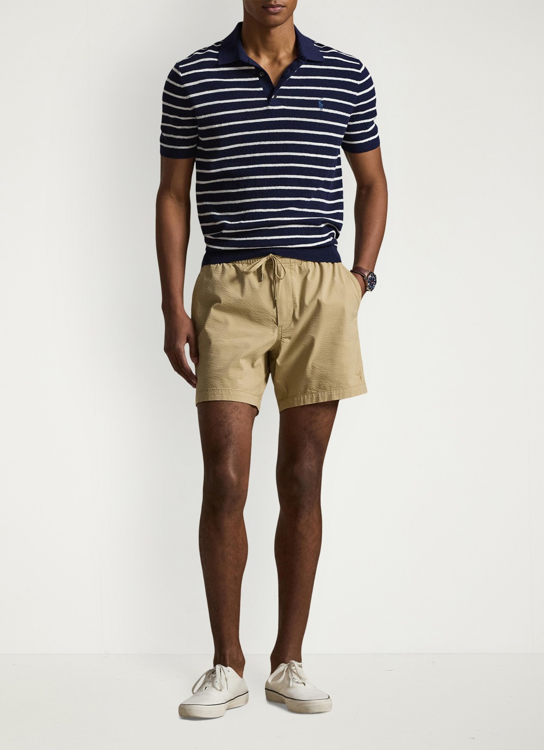 Ralph Lauren Straight fit short met steekzakken - voorkant 2 coastal beige/rl khaki multi