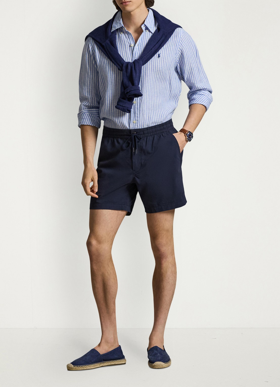 Ralph Lauren Straight fit short met steekzakken - voorkant 4 newport navy/navy