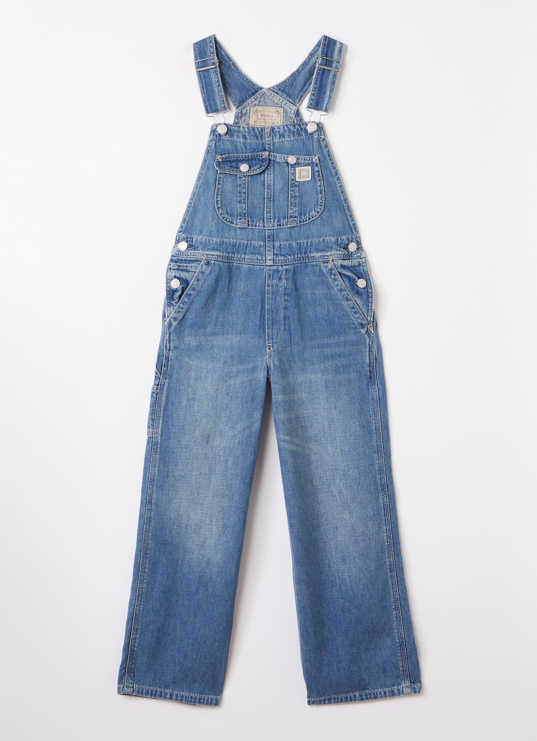 Ralph Lauren Straight fit tuinbroek van denim - voorkant indigo