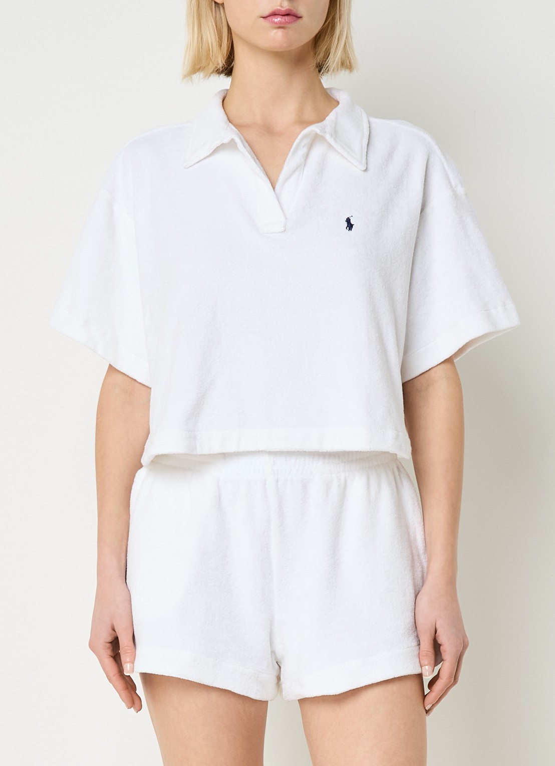 Ralph Lauren Strandset van badstof met logo - detail wit