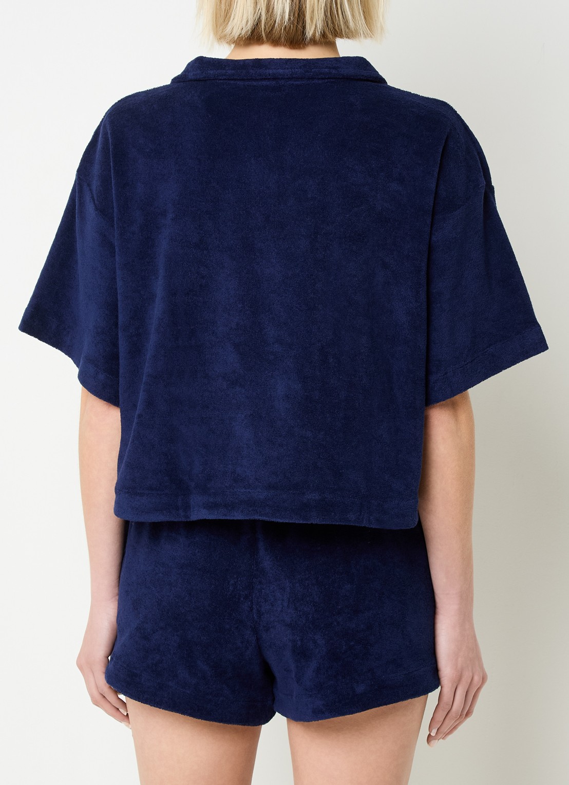 Ralph Lauren Strandset van badstof met logo - achterkant 2 donkerblauw