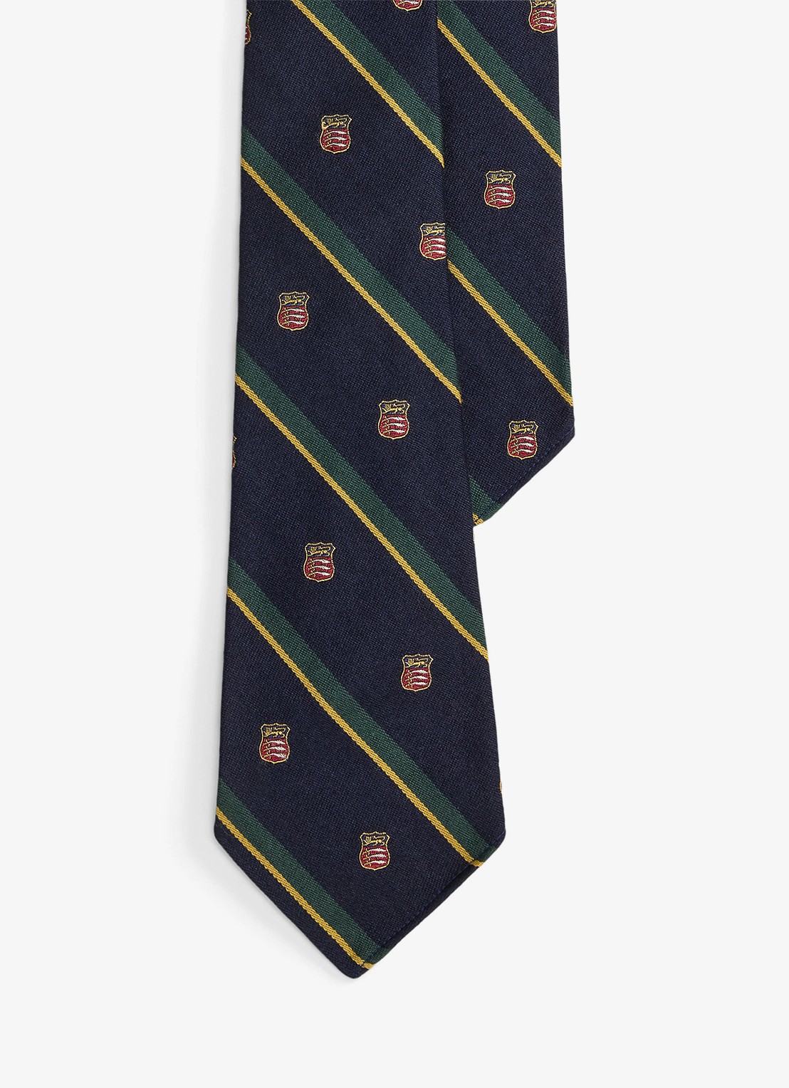 Ralph Lauren Stropdas in zijdeblend met print - voorkant donkerblauw