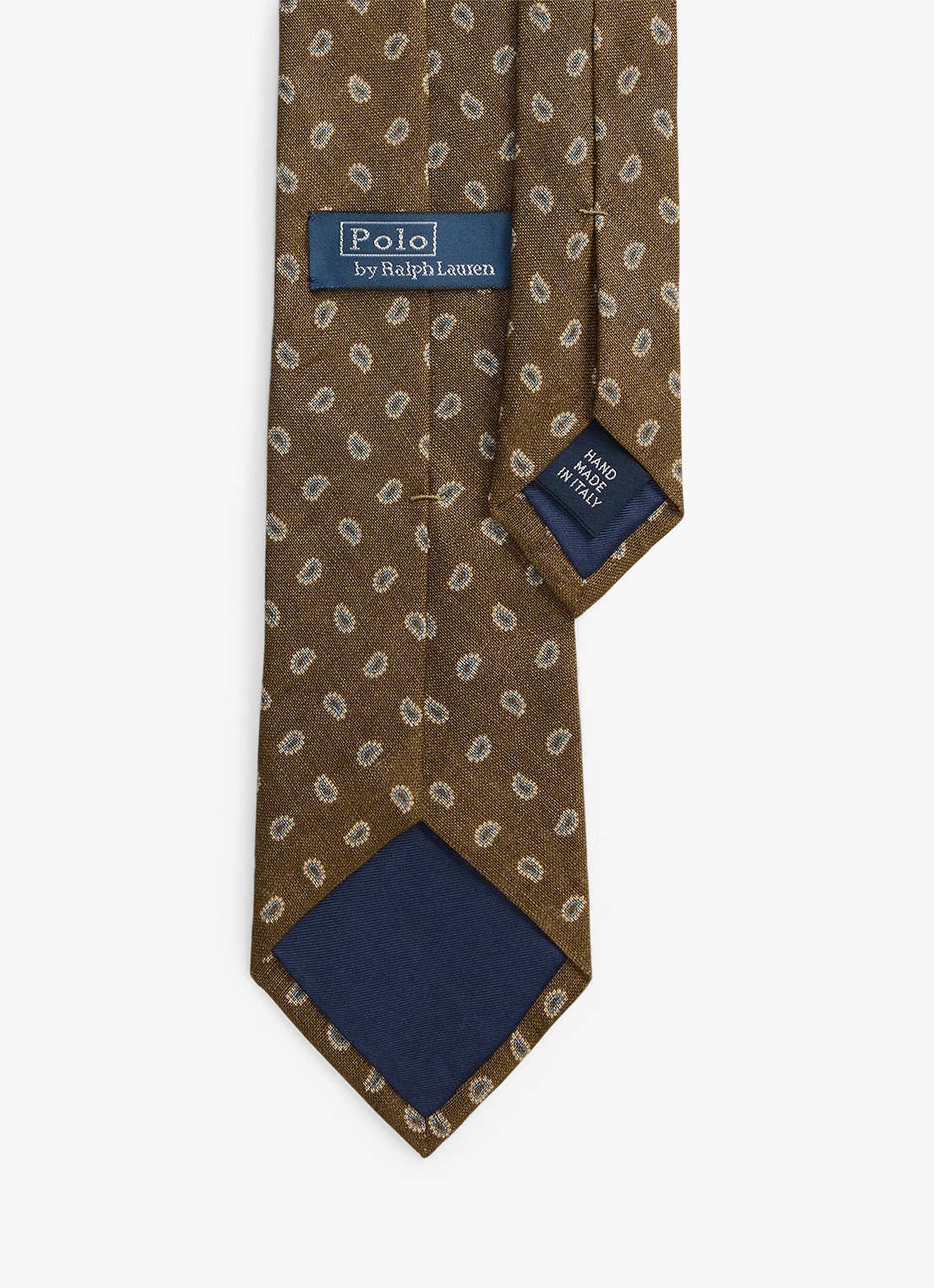 Ralph Lauren Stropdas van linnen met print - detail 2 cafe brown / bruin