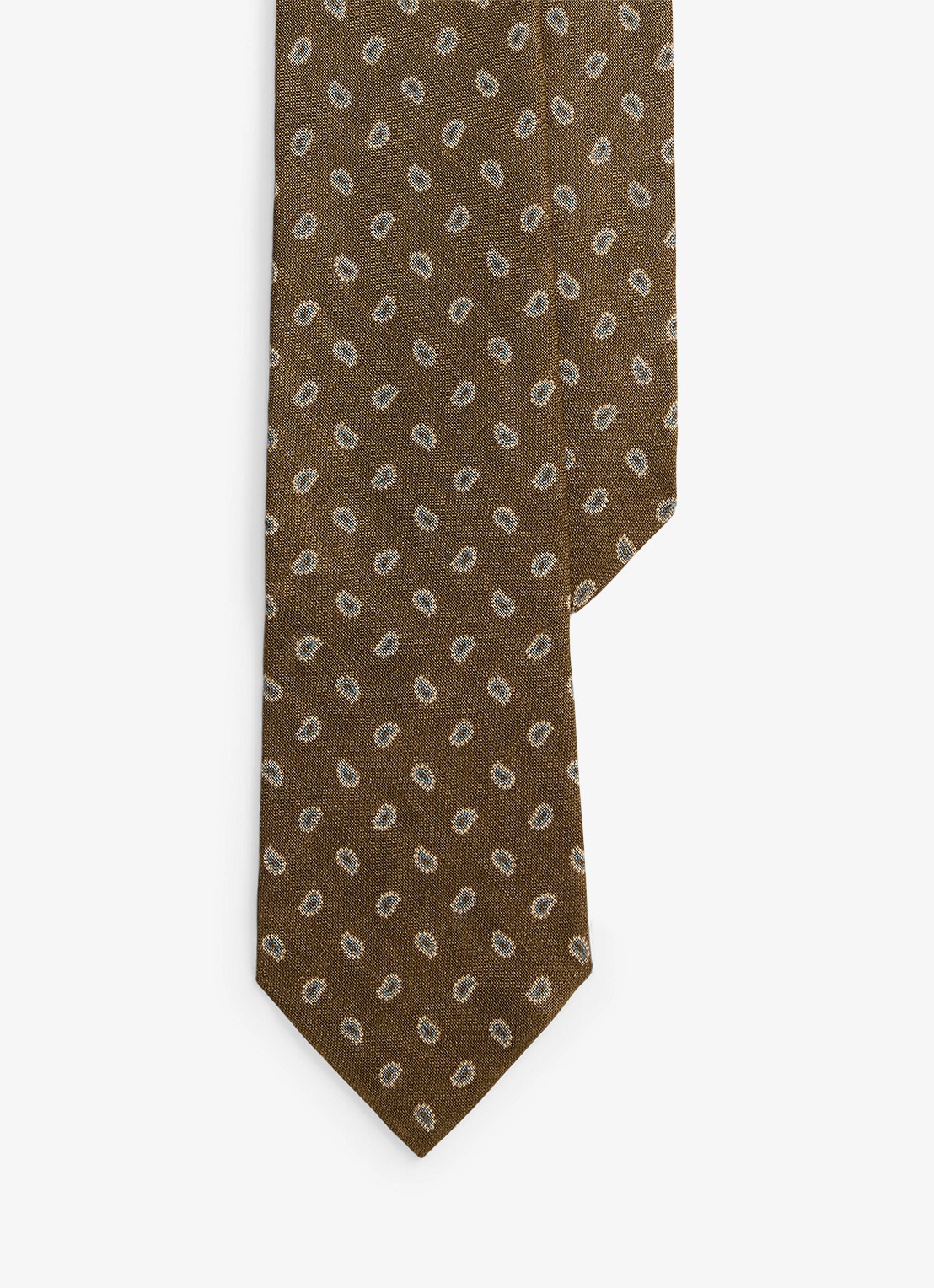 Ralph Lauren Stropdas van linnen met print - voorkant cafe brown / bruin