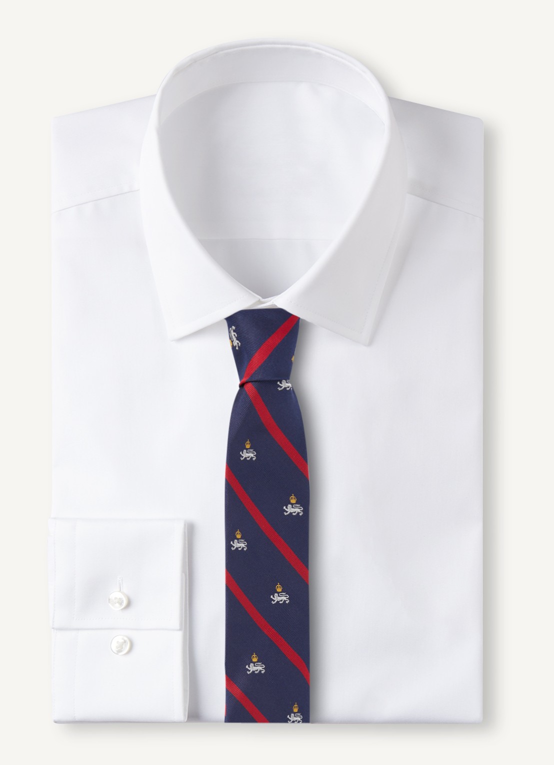 Ralph Lauren Stropdas van zijde met print - voorkant 2 navy / donkerblauw