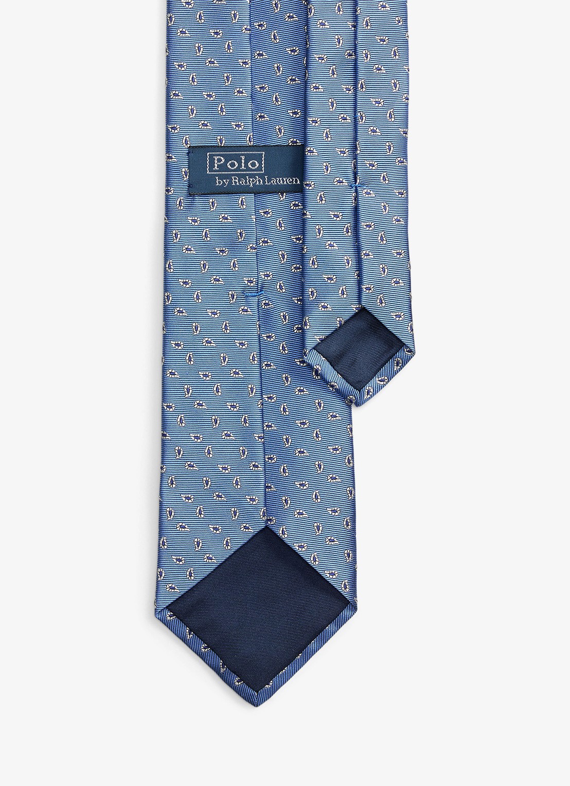 Ralph Lauren Stropdas van zijde met print - achterkant blue-2wax / blauw