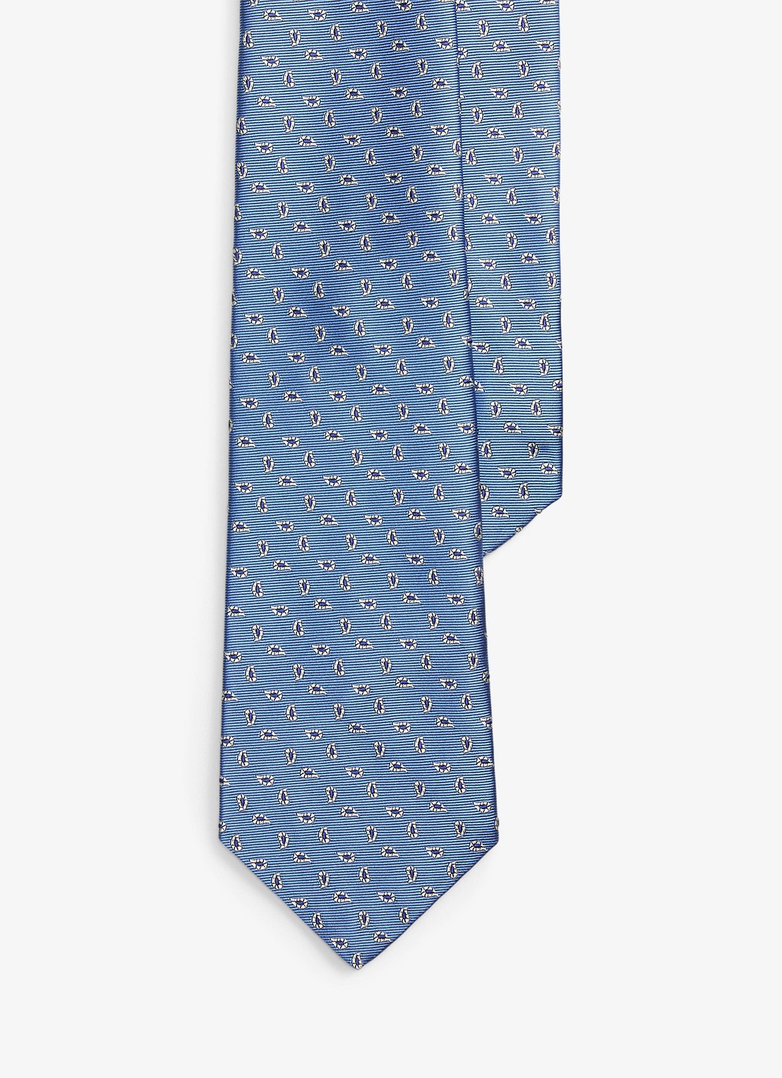 Ralph Lauren Stropdas van zijde met print - voorkant 3 blue-2wax / blauw