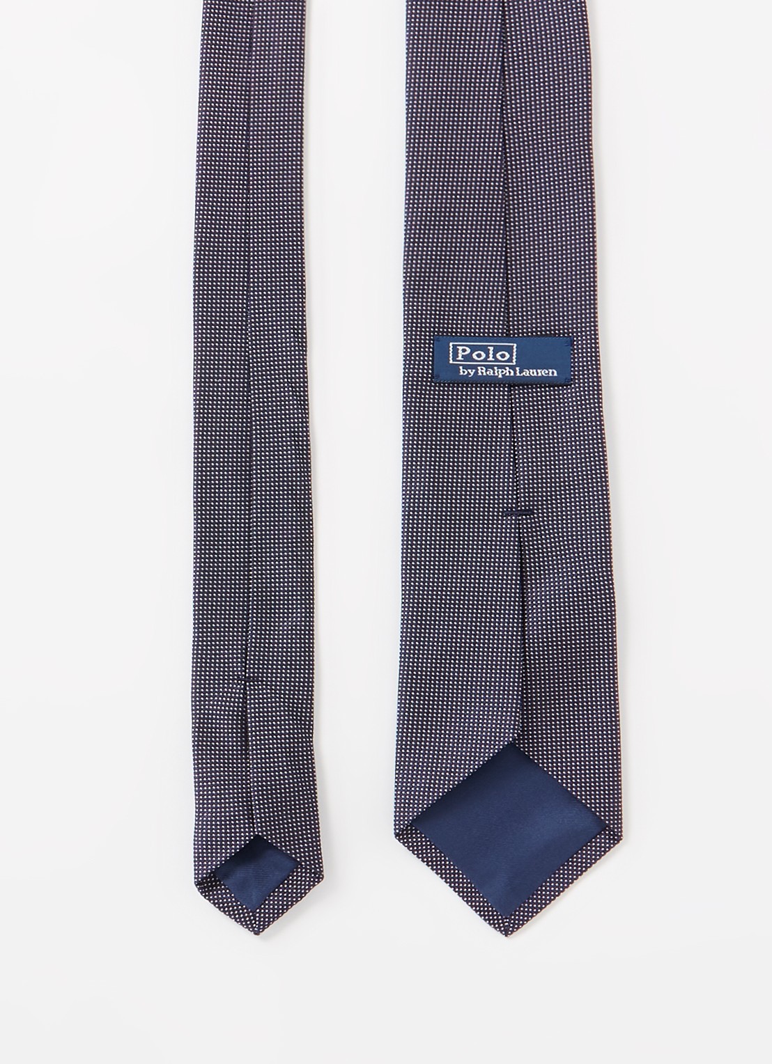 Ralph Lauren Stropdas van zijde met stippenprint  - detail 3 navy/white