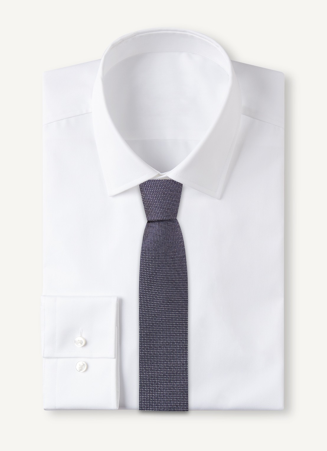Ralph Lauren Stropdas van zijde met stippenprint  - voorkant 2 navy/white