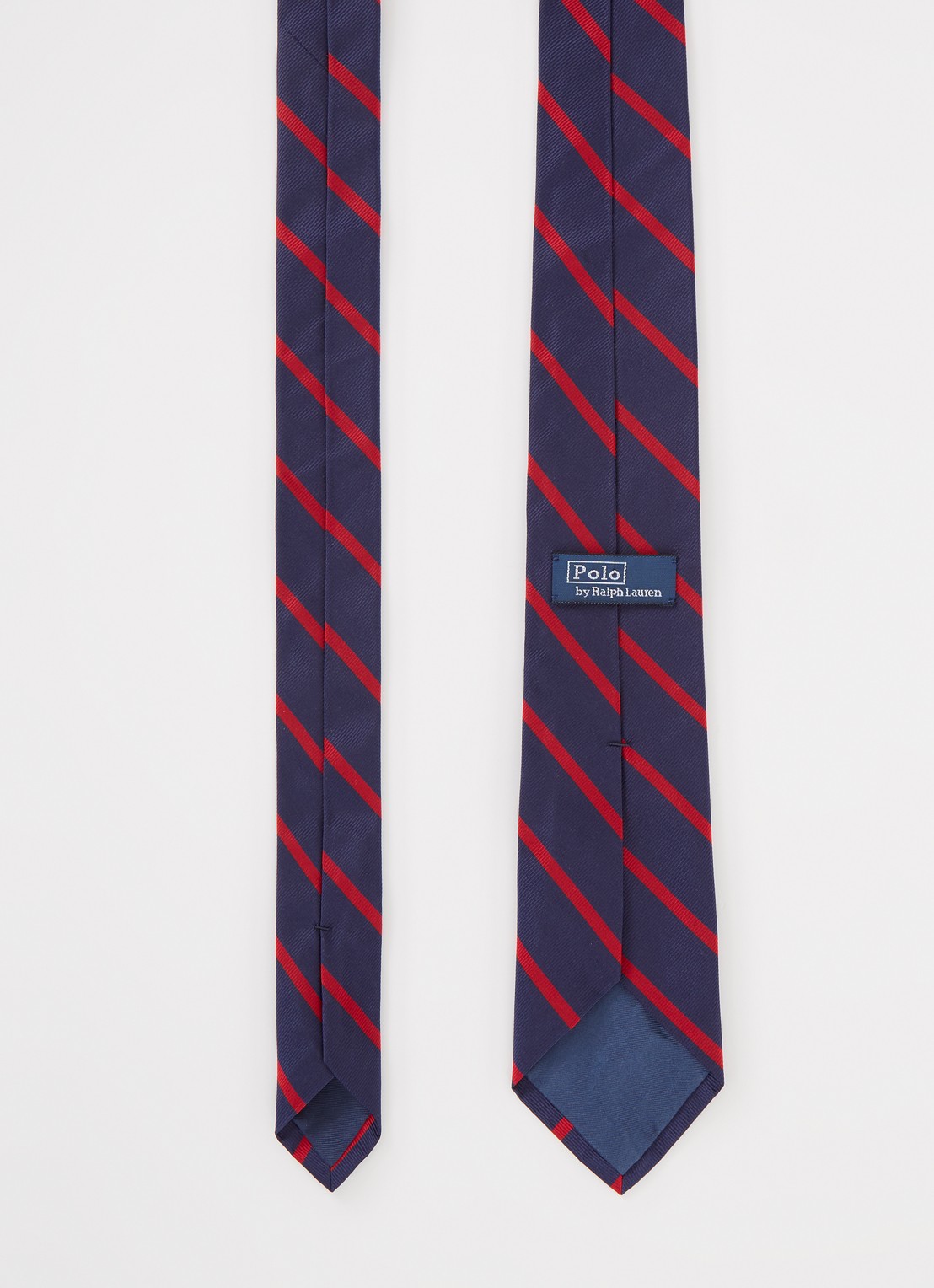 Ralph Lauren Stropdas van zijde met streepprint - detail navy/red
