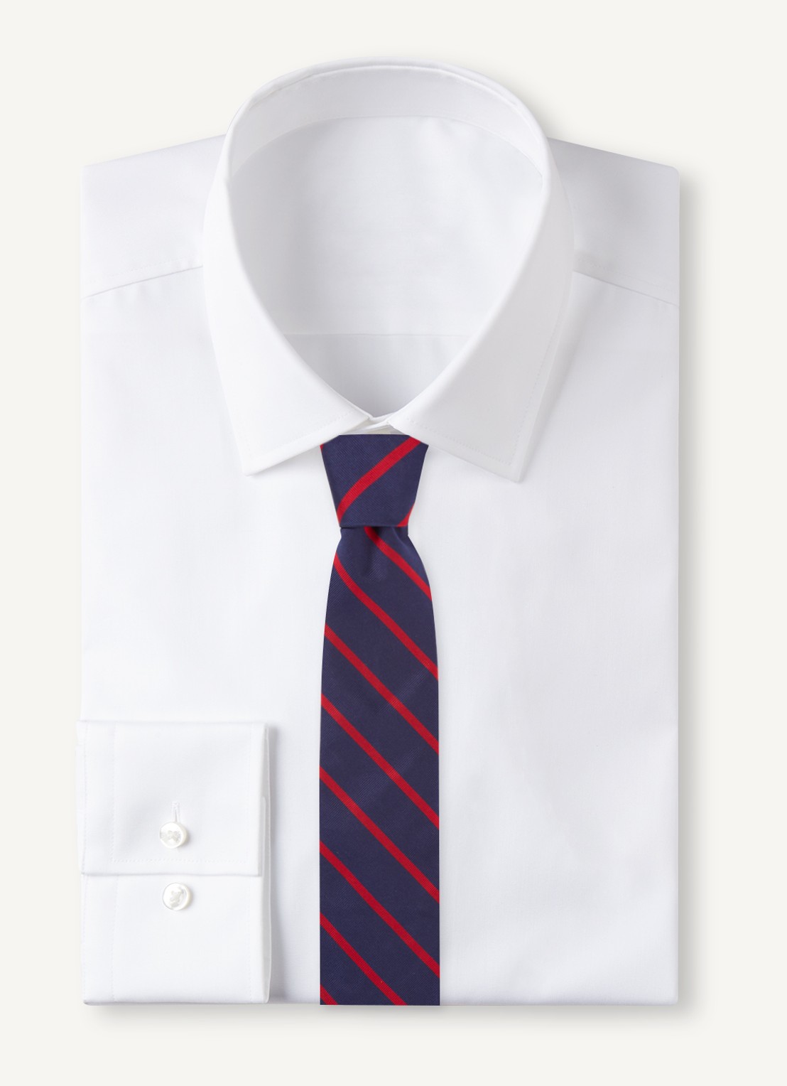 Ralph Lauren Stropdas van zijde met streepprint - voorkant 3 navy/red