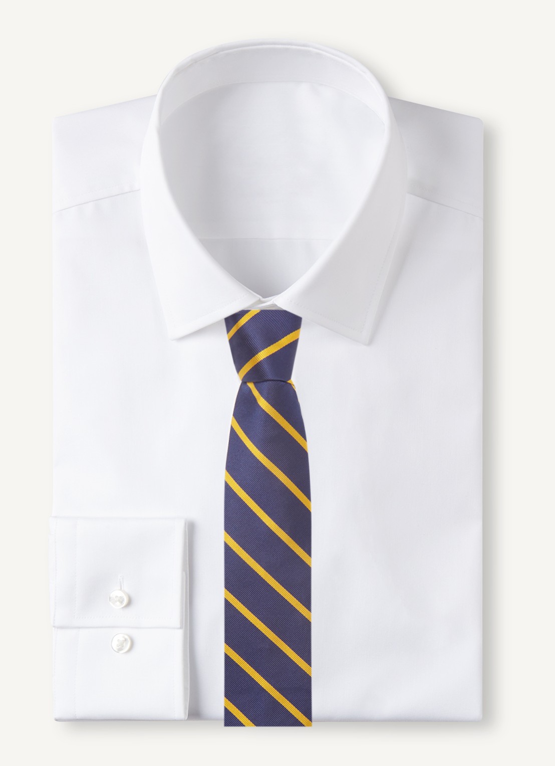 Ralph Lauren Stropdas van zijde met streepprint - voorkant 2 navy/gold